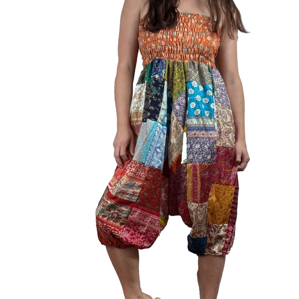 Multicolor Patchwork Harem Pants/Jumpsuit - image 2
